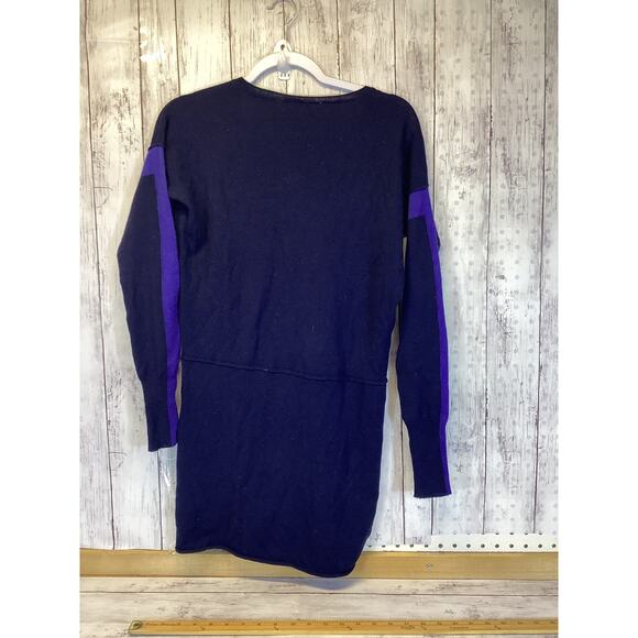 Athleta Merino Wool Sweater Dress XXS Purple Blue Long Sleeve Knit Mini Women’s - Picture 2 of 7